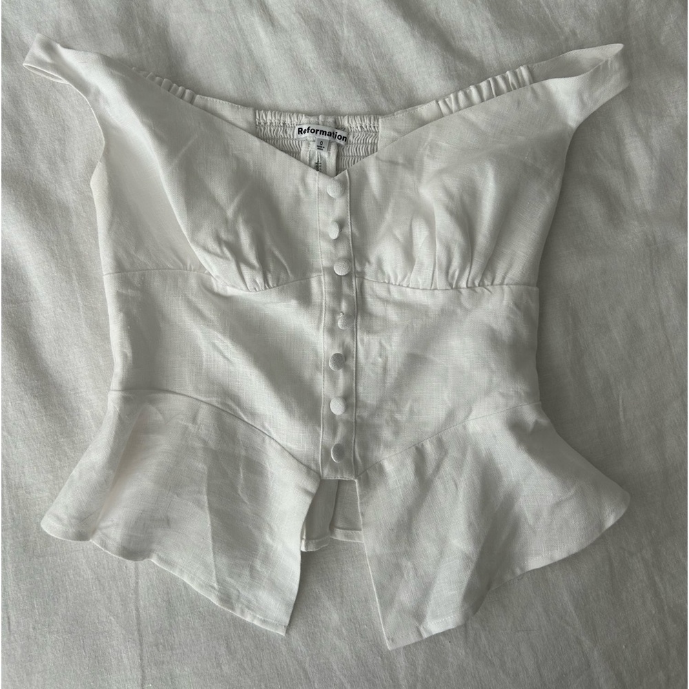 Reformation Lilly Linen Top